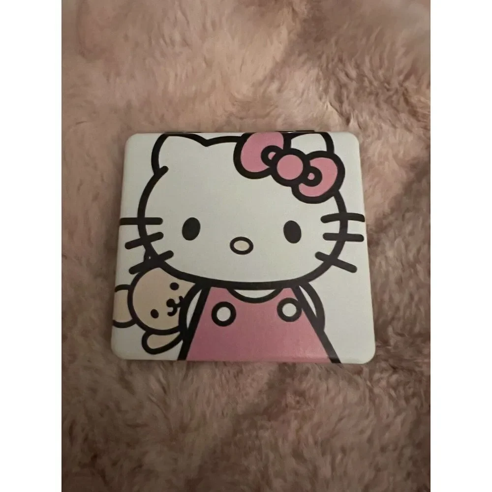 Hello Kitty Cute Mini Travel Compact Mirror, Classical Anime PU Leather New